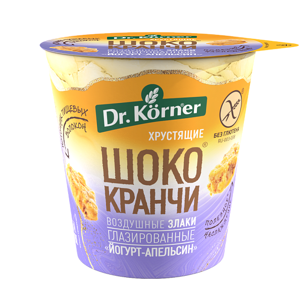 Продукт хрустящий зерновой «Шококранчи» злаковые «Апельсиновые с йогуртом» глазированные.
